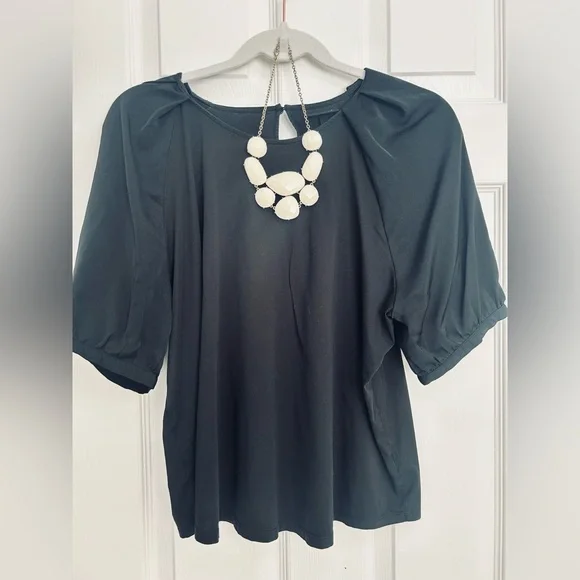 Who What Wear Black Puff Sleeve Blouse - Picture 1 of 7